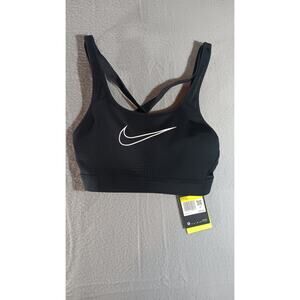 Nike Sports Bra Black Swoosh CW7273-010 Women’s Small Racerback Dri-Fit NWT